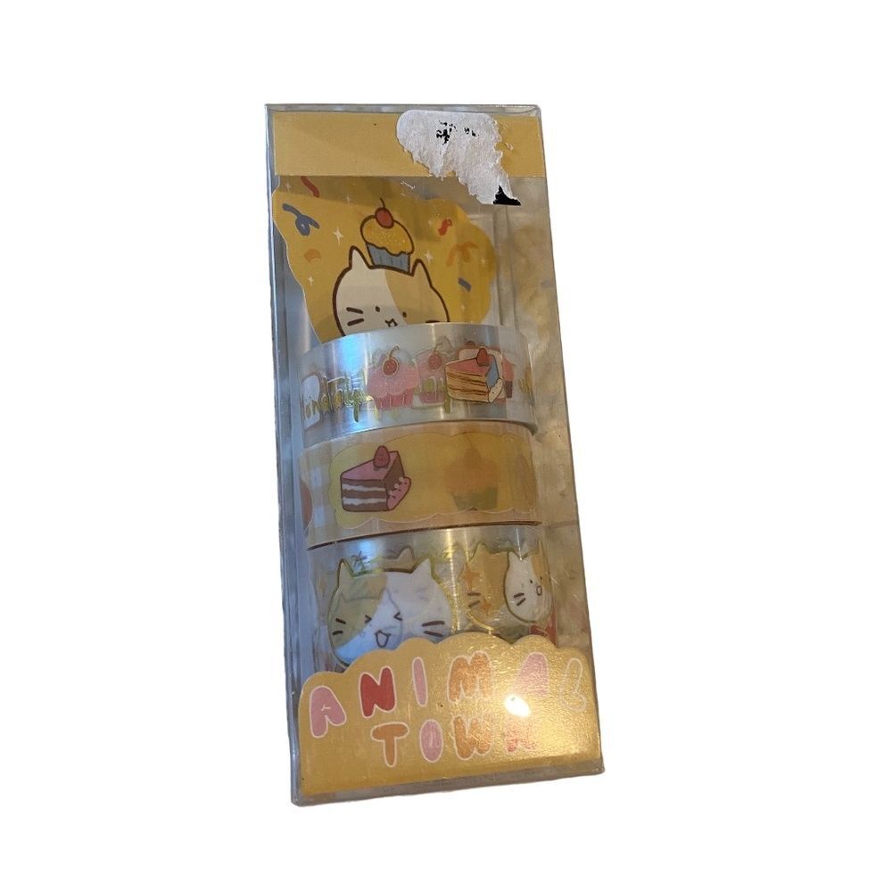 Animal Town Cute Korean Animal and Dessert Design Washi Tape. Multicolor. OS.